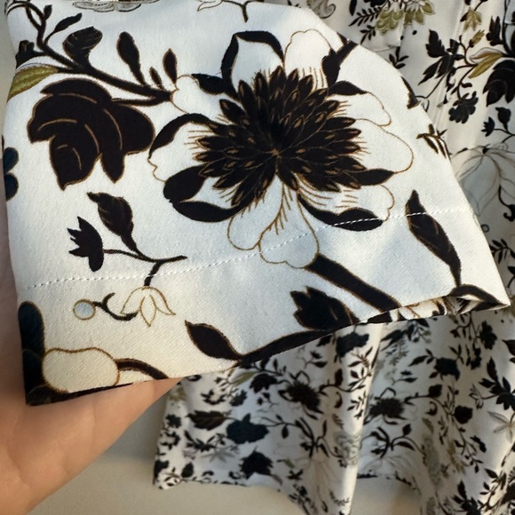 A.L.C. Monochrome Floral Dress with Gold Highlights - Picture 6 of 11